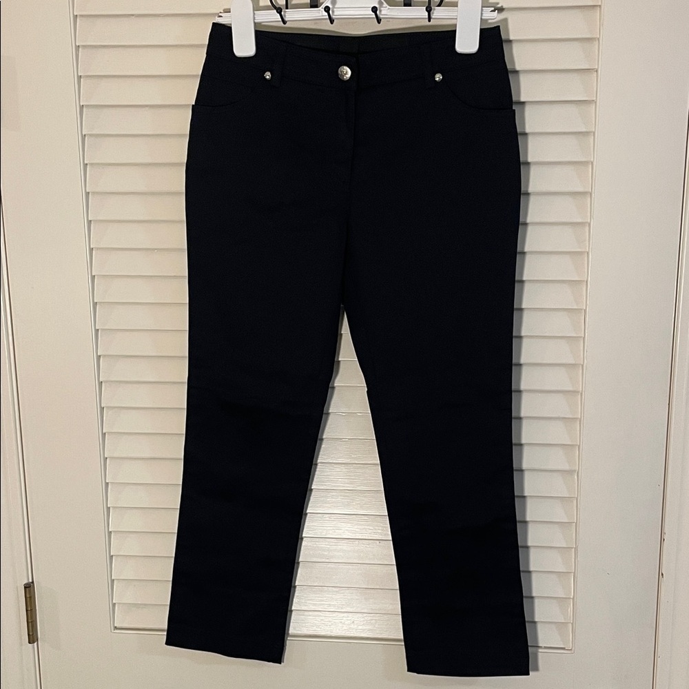 Roberto Cavalli Class Midnight Ankle Cotton Blend Jeans